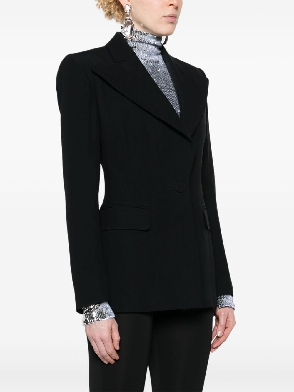 wide-lapels single-breasted blazer - 3