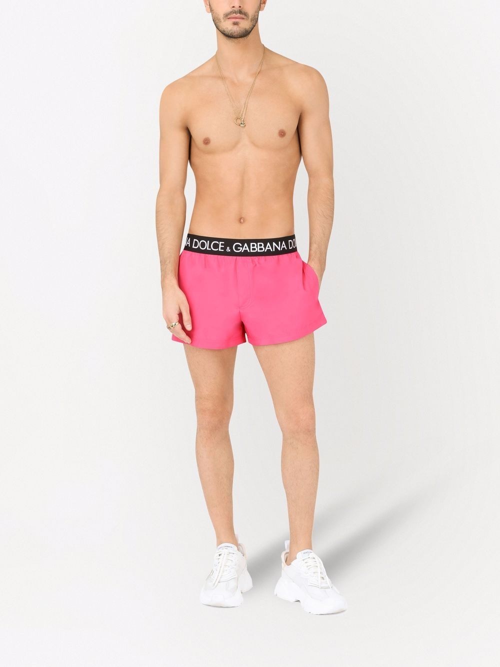 logo-waistband swim shorts - 2