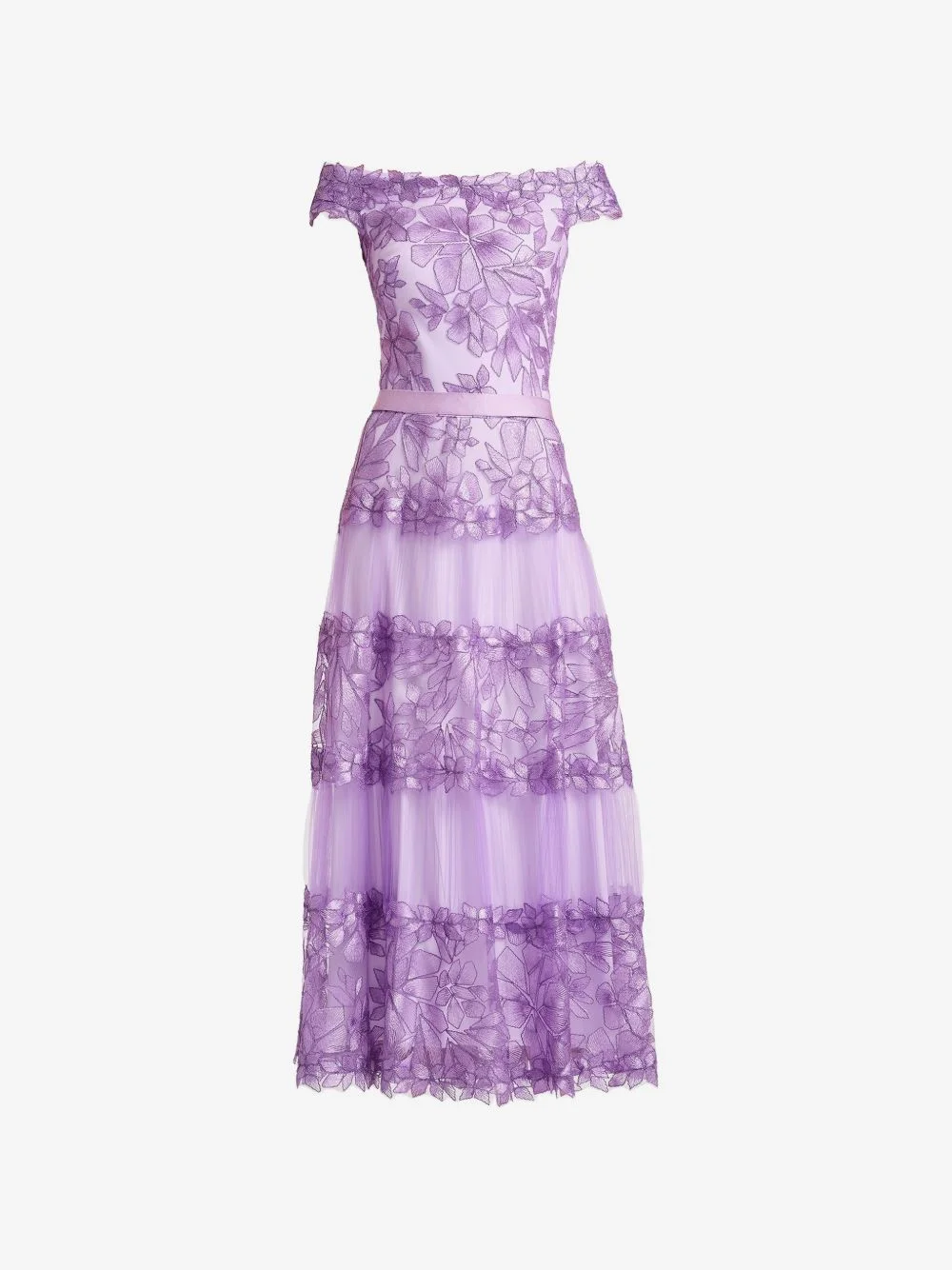 floral off-shoulder midi dress - 1