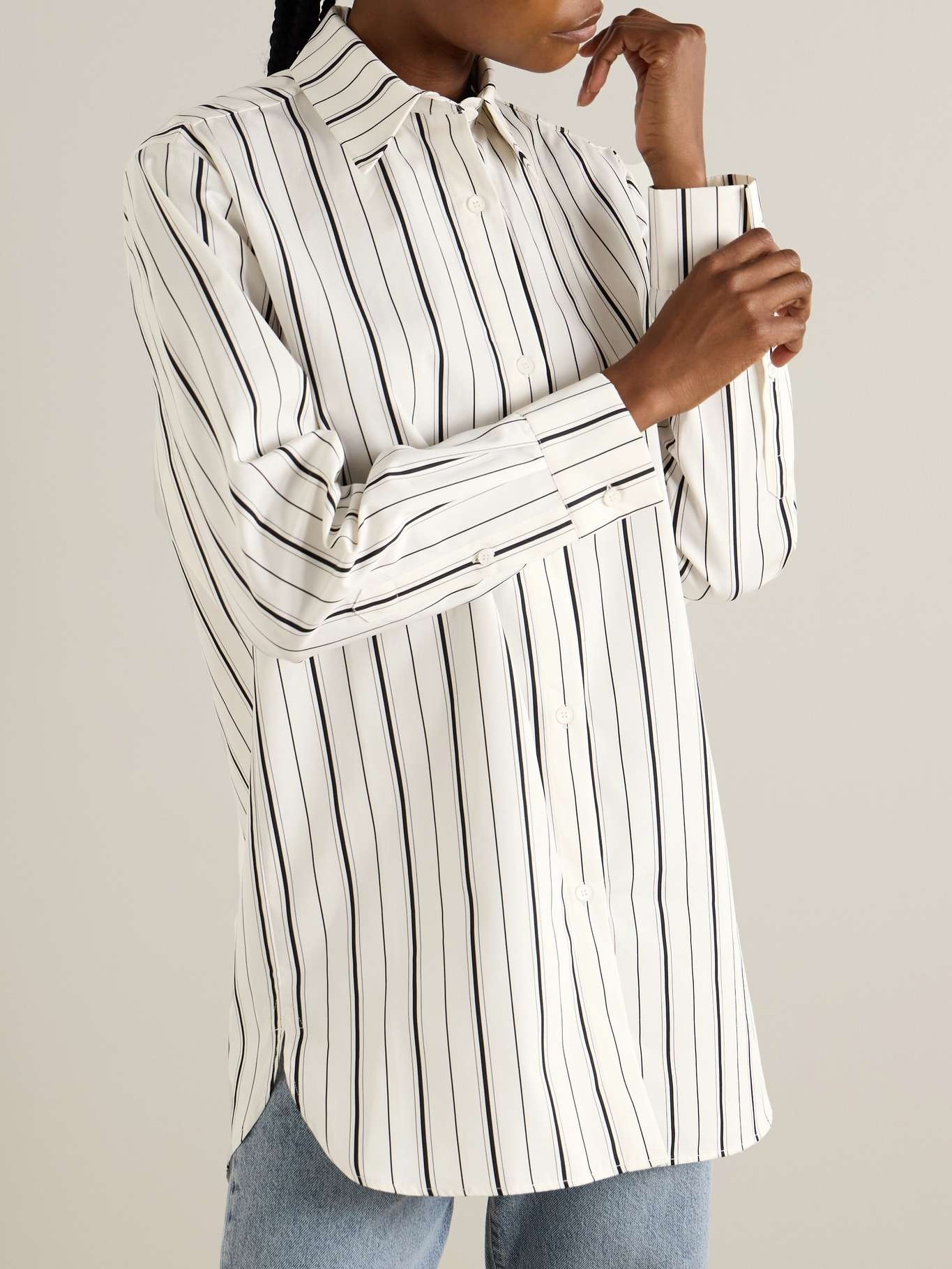 Damita striped cotton-poplin shirt - 3