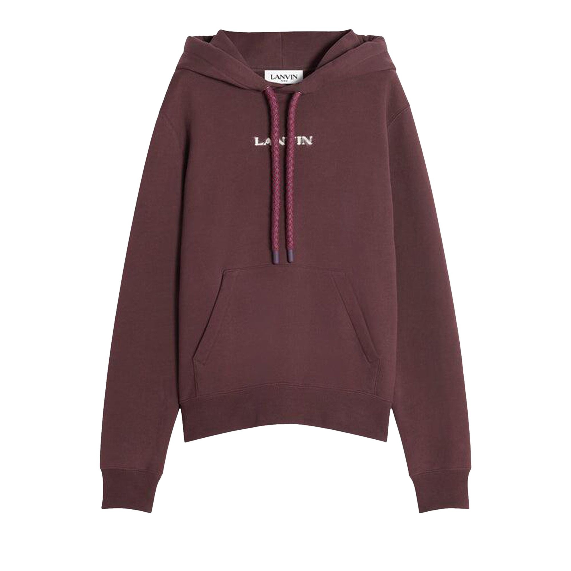 Lanvin Mohair Logo Hoodie 'Burgundy' - 1