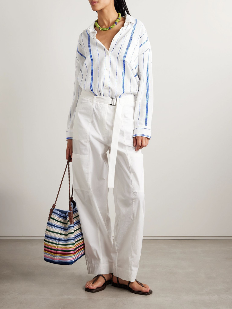 lemlem Mariam striped cotton-blend shirt White outlook