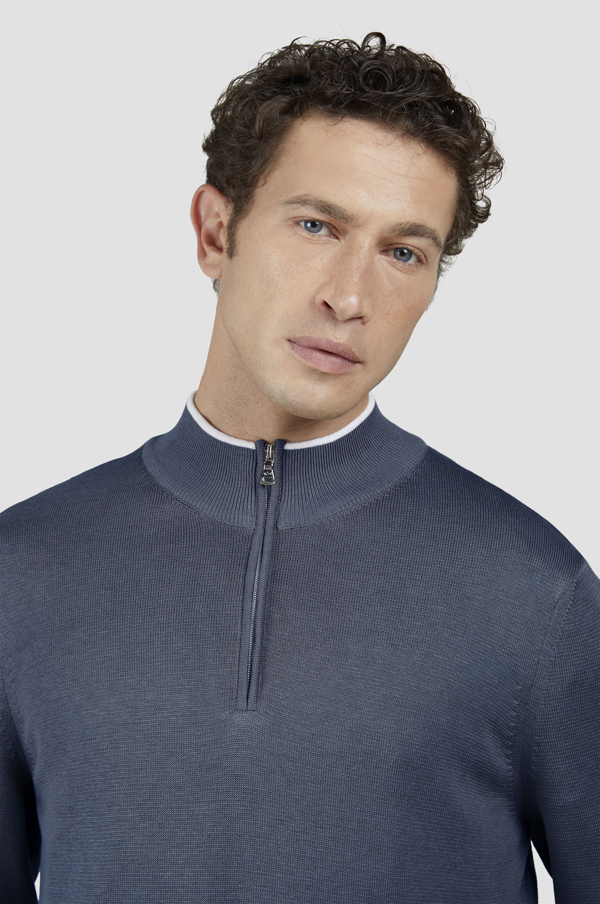 COTTON AND SILK SWEATER WITH CONTRASTING TRIMS - 4