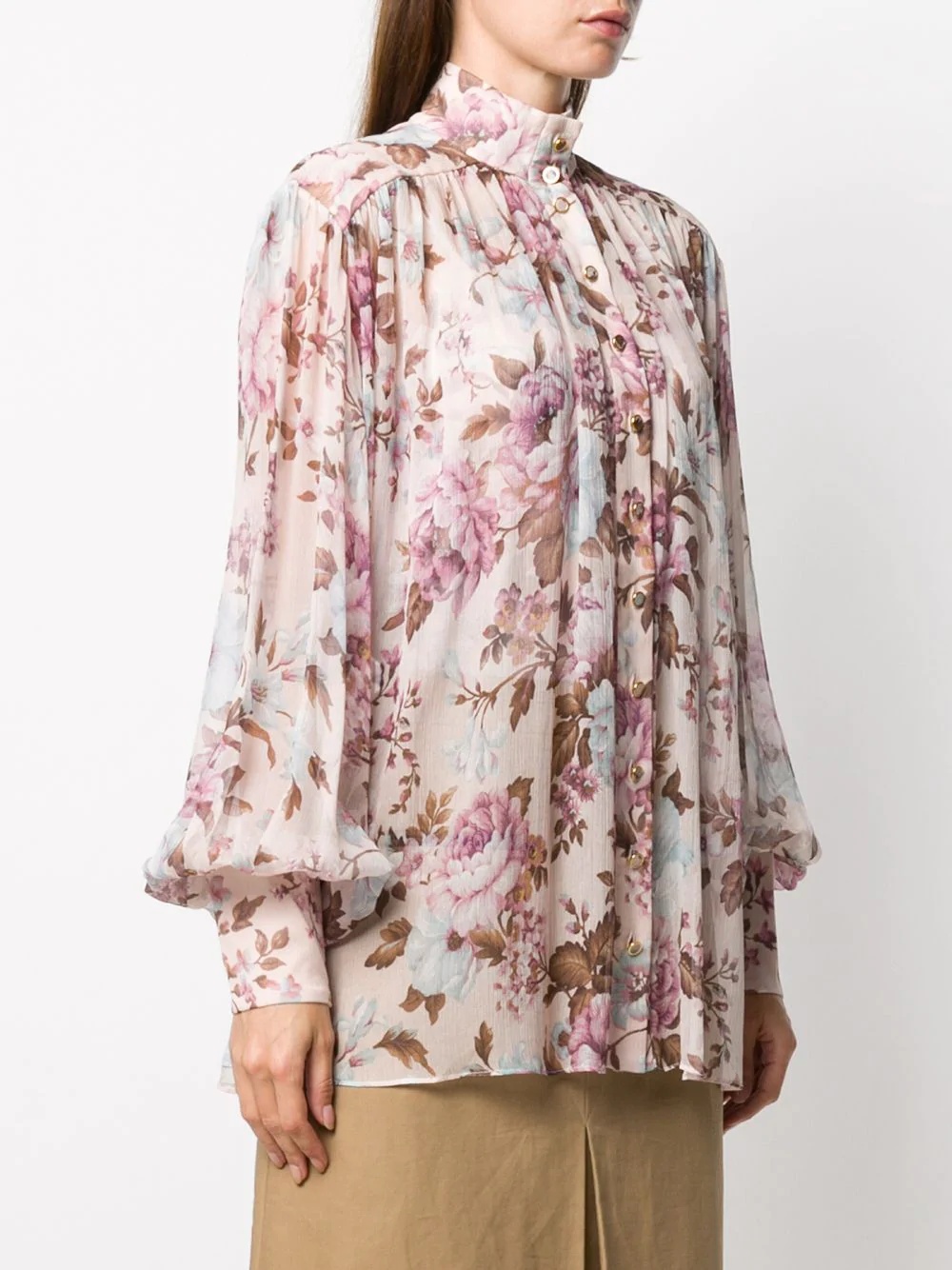 Charm Lantern floral-print blouse - 3