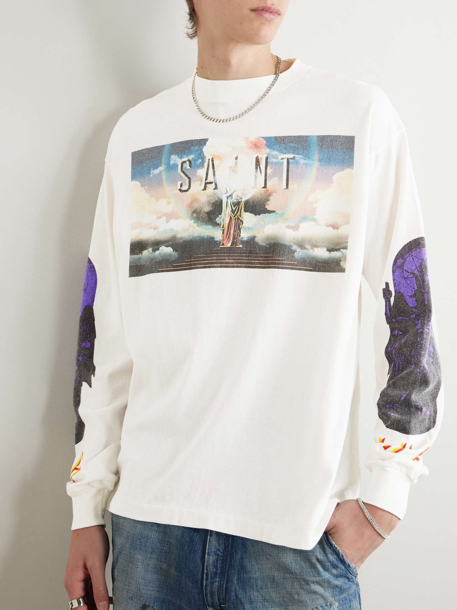 Saint Heaven Logo-Print Cotton-Jersey T-Shirt - 3