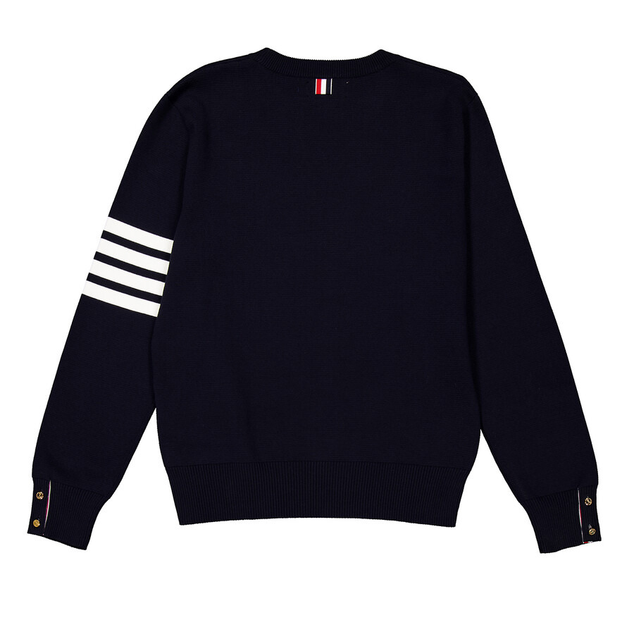 Thom Browne Milano Four Bar Stripe Crew Knit Pullover - 6