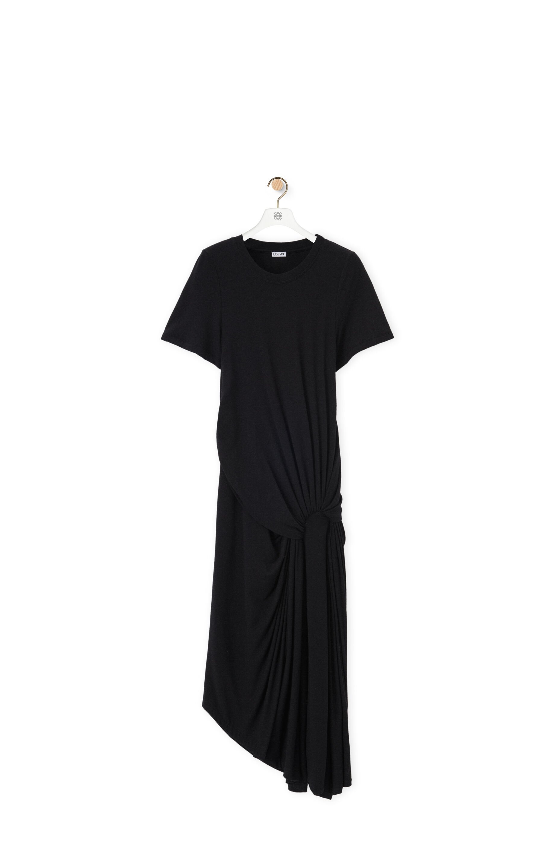 Draped dress in viscose and cashmere blend - 1