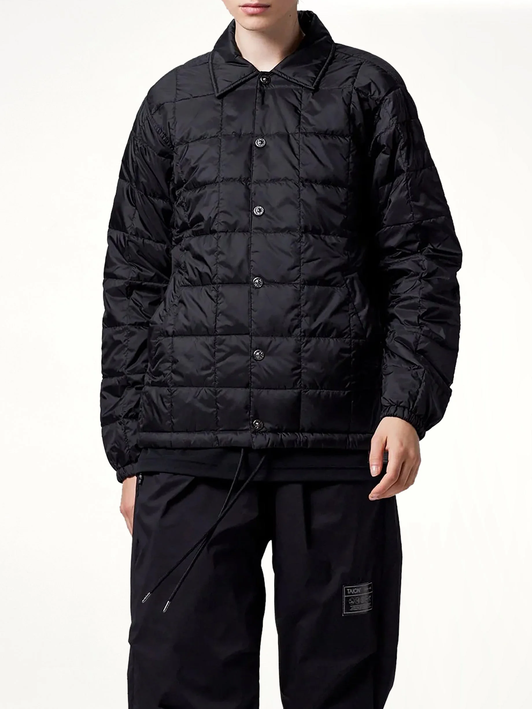 Down Coach Jacket in Black - 1