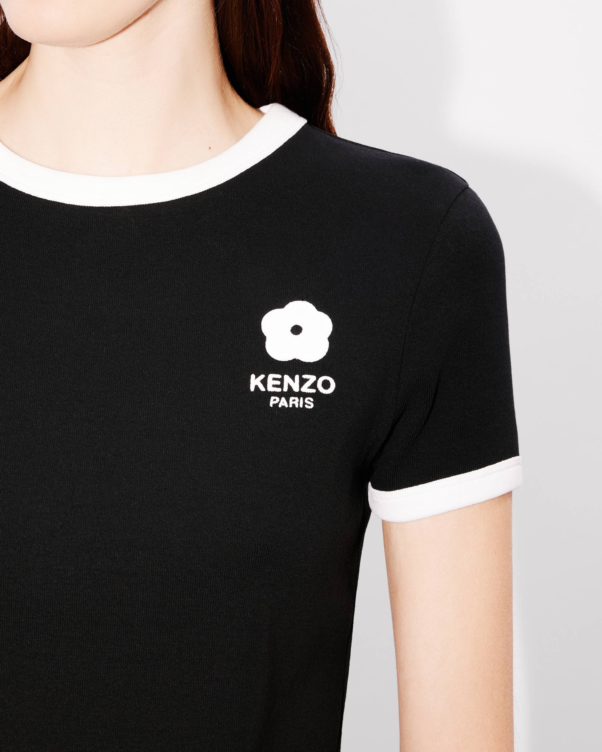 【KENZO】(W) Boke Flower 2.0 Embroidered Rib T-Shirt Black KENZO 'Boke Flower 2.0' embroidered rib T-shirt | REVERSIBLE