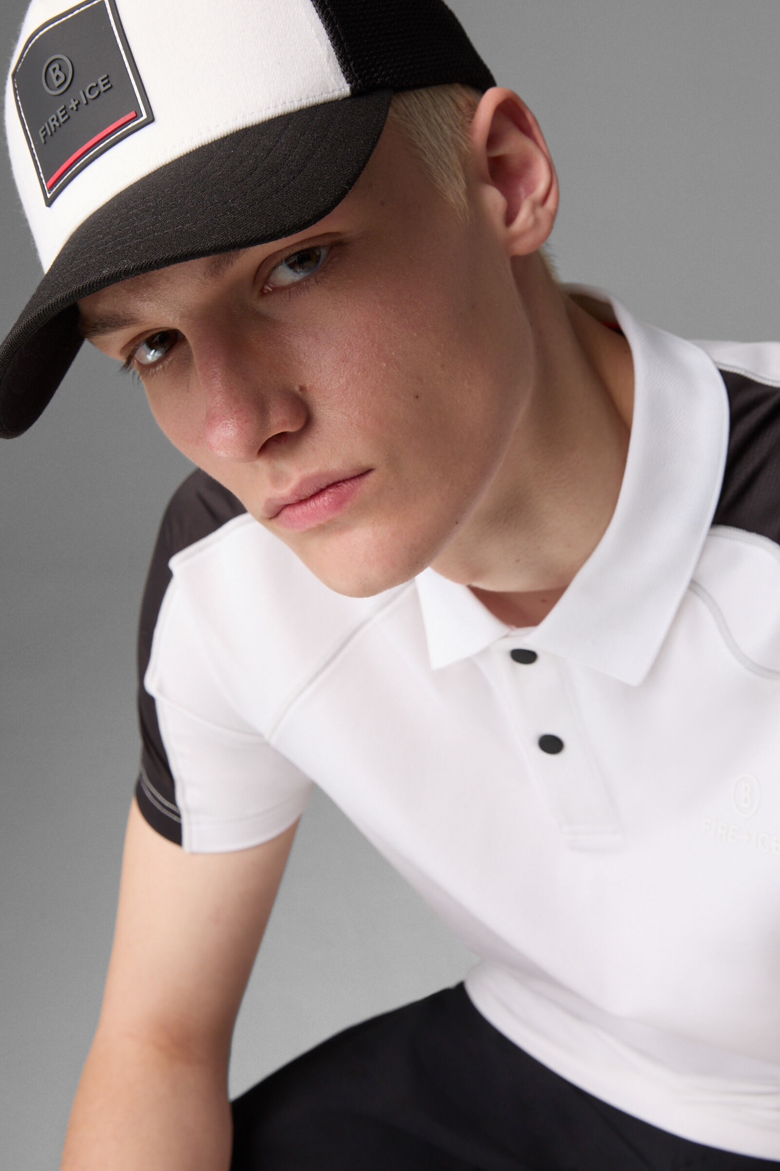 Molar Functional polo shirt in White/Black - 4