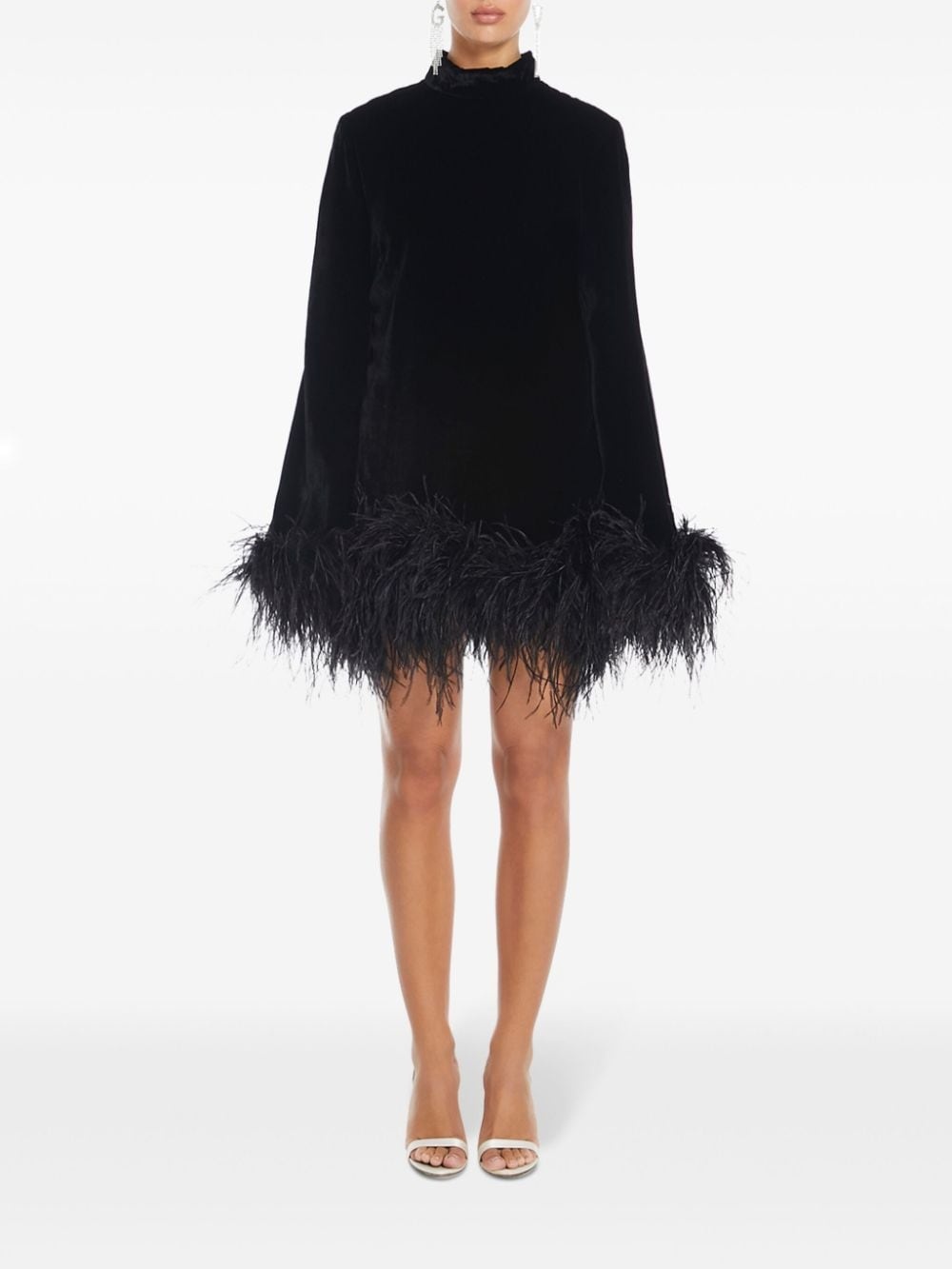 Gina feather-trim minidress - 3