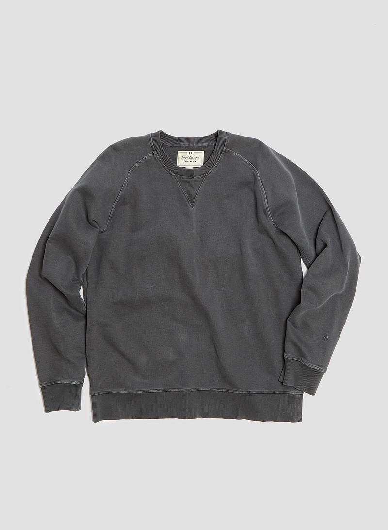 Nigel Cabourn Embroidered Arrow Crew in Black outlook