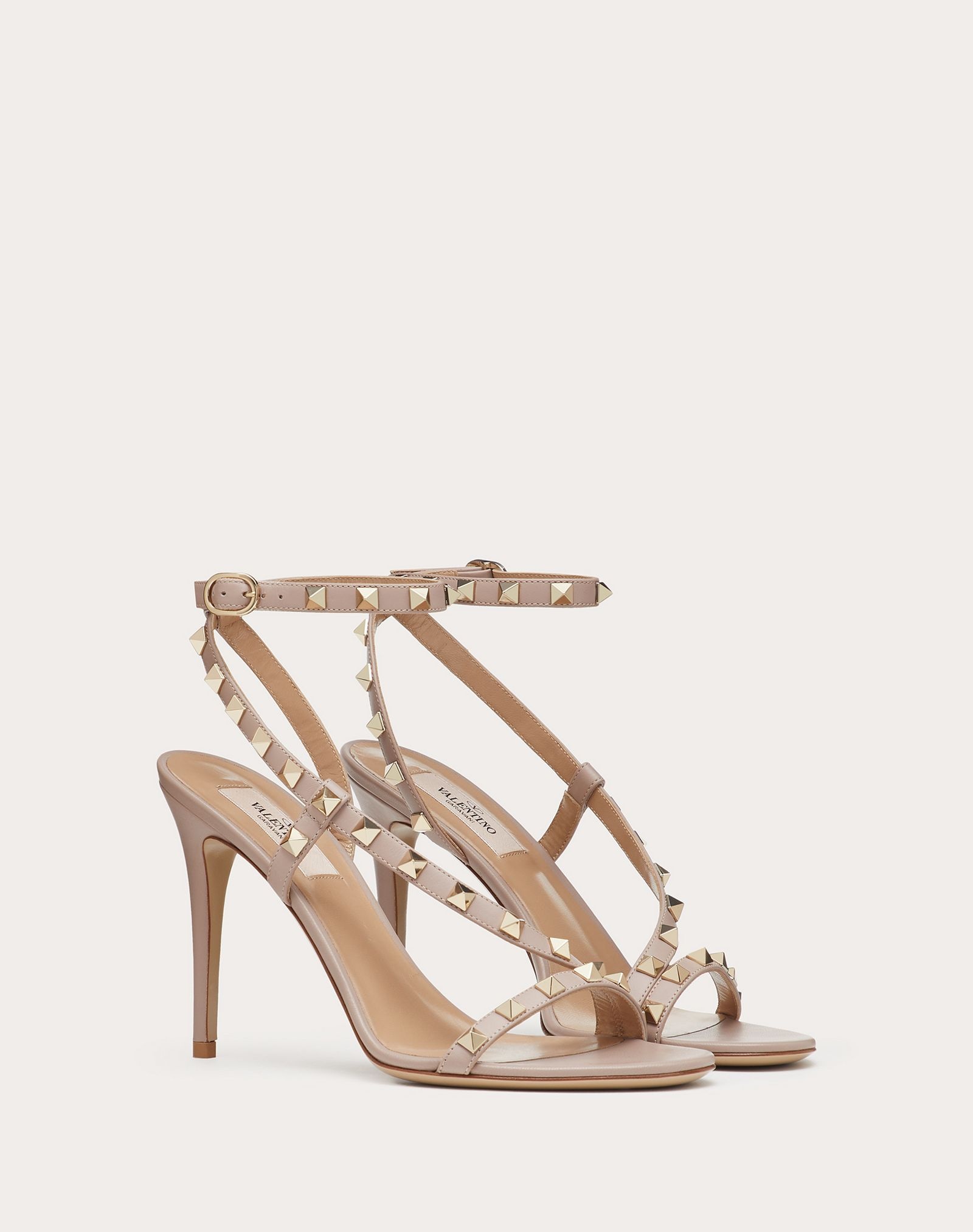 Rockstud Calfskin Sandal 100 mm - 2