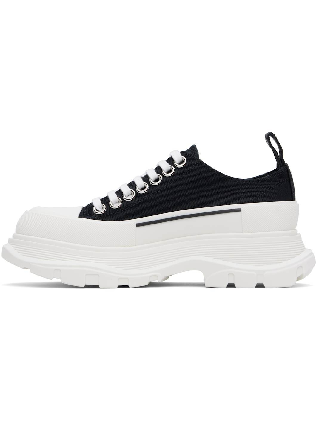 Black & White Tread Slick Sneakers - 3