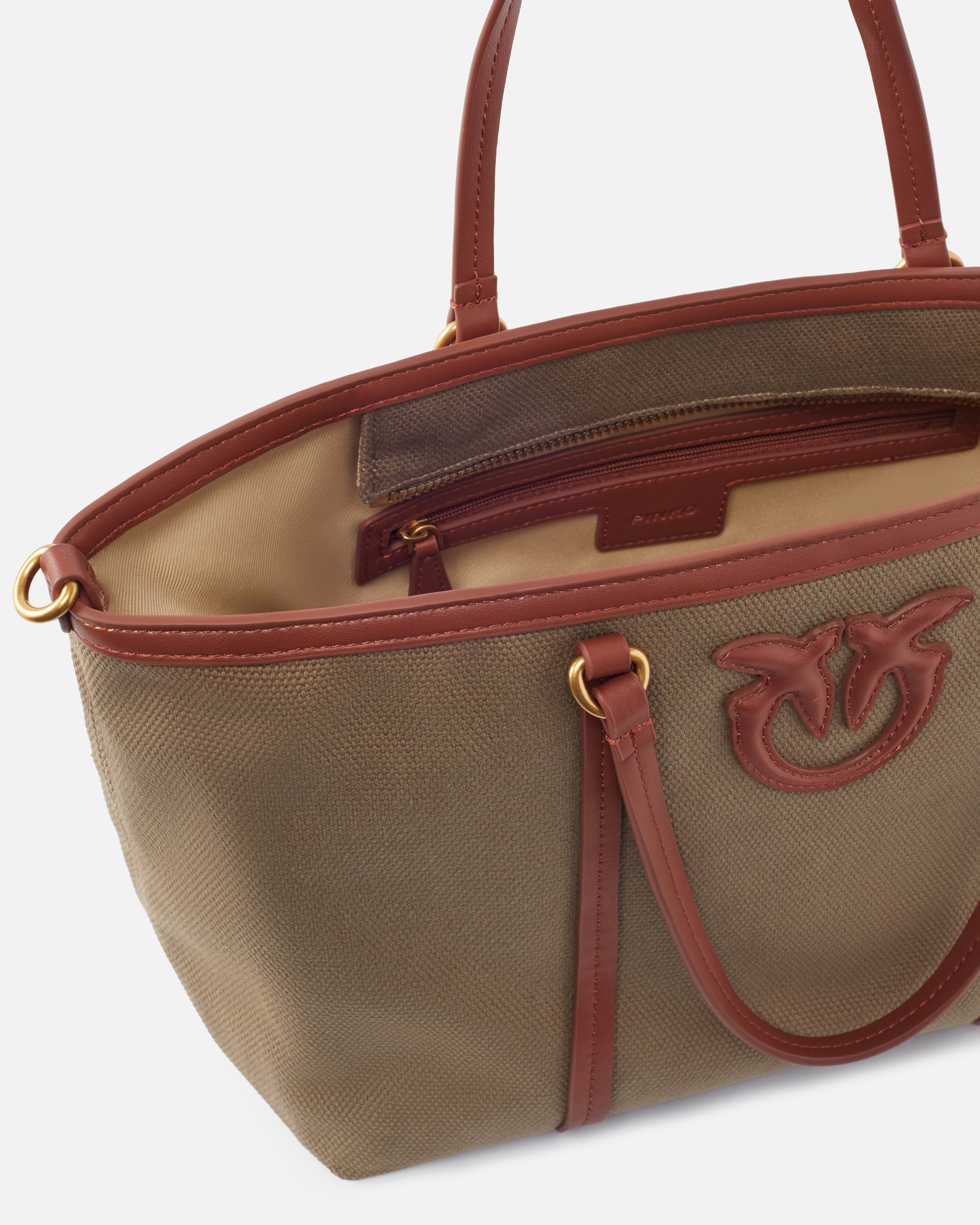 MEDIUM SHOPPER BAG IN RECYCLED CANVAS WITH TWO HANDLES - 4