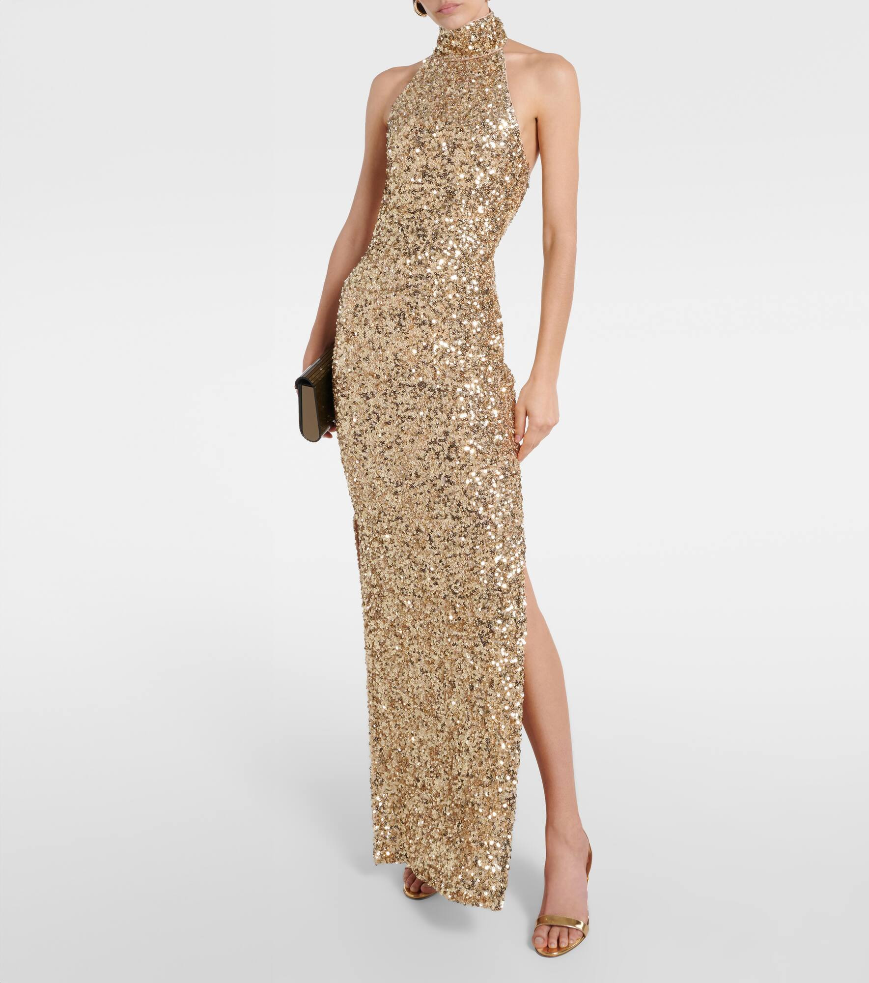 Sequined halterneck gown - 2