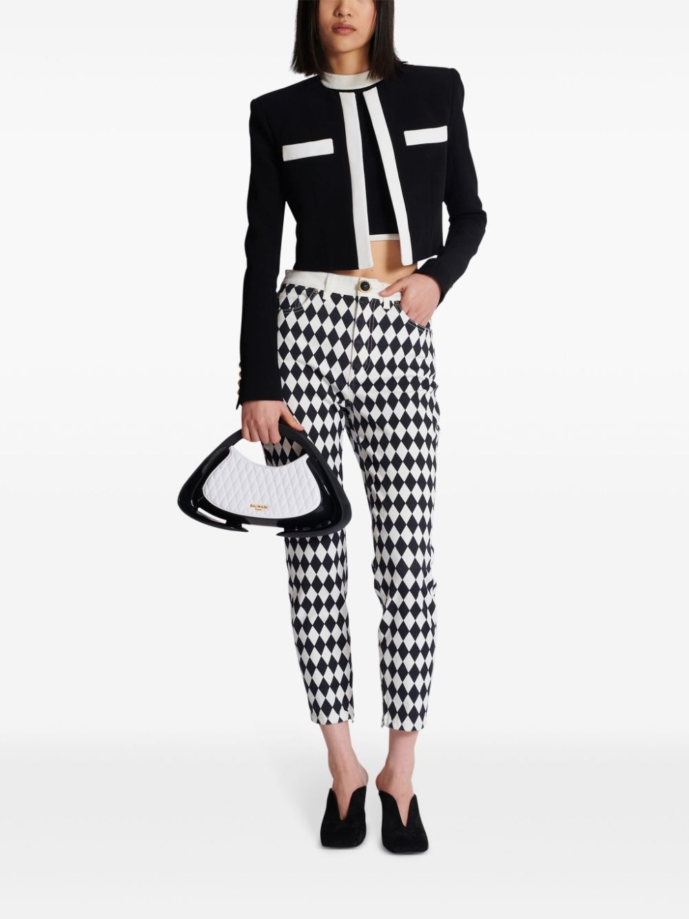 Spencer crepe cropped jacket - 2