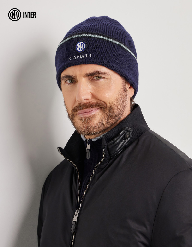 Canali BLUE WOOL AND CASHMERE BLEND HAT - INTER COLLECTION outlook