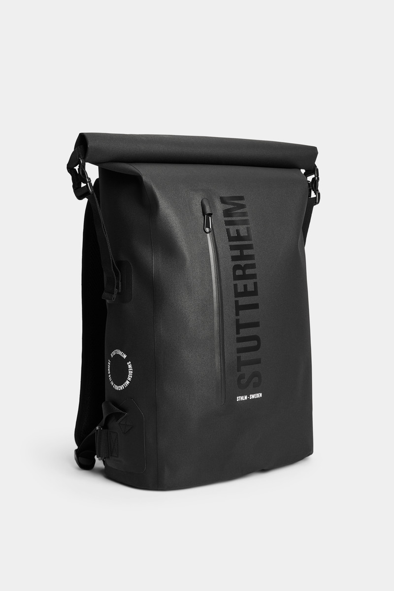 Stutterheim Rain Rolltop 25L Backpack Black outlook
