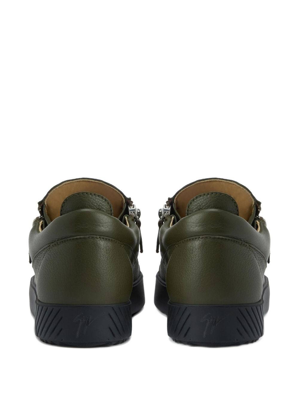 Frankie zip-detail leather sneakers - 3