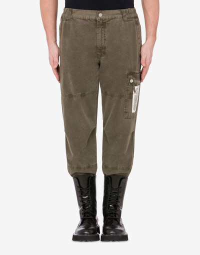 Moschino MILITARY LABEL CANVAS TROUSERS outlook