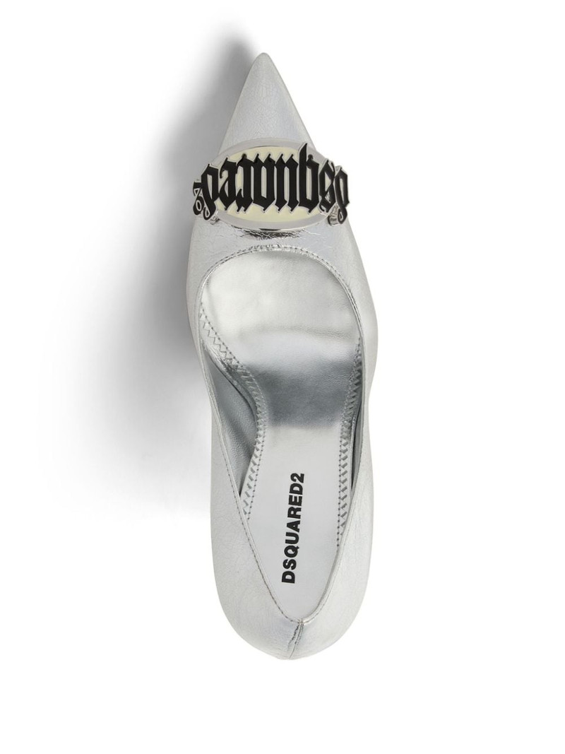 100mm logo-plaque leather pumps 4