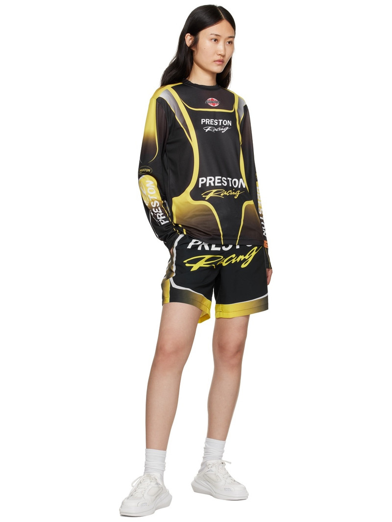 Heron Preston Black & Yellow Preston Racing Shorts outlook