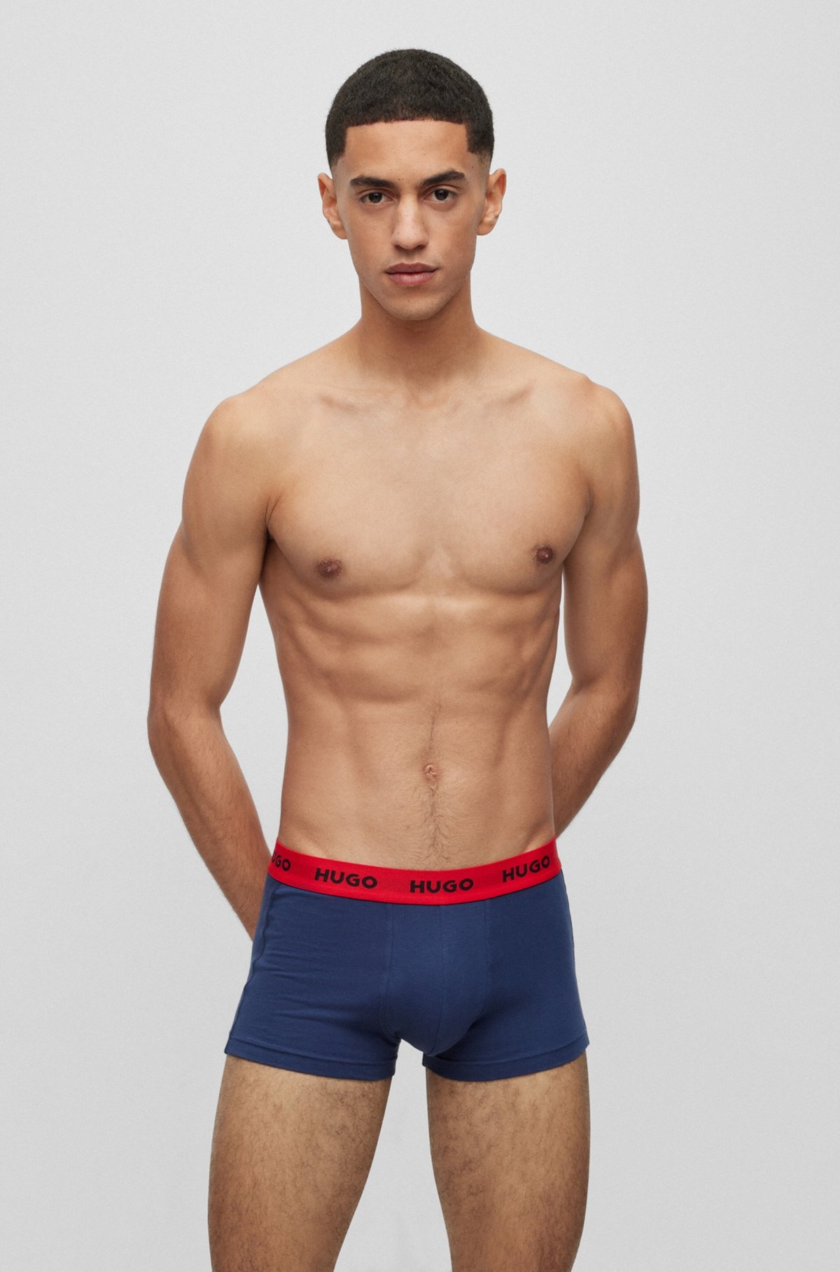 THREE-PACK OF LOGO-WAISTBAND TRUNKS IN STRETCH COTTON - 7