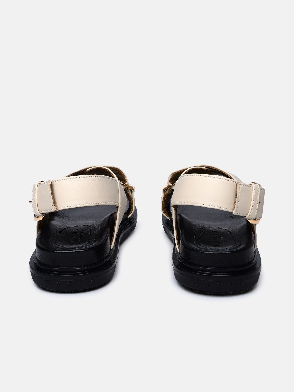 IVORY LEATHER SANDALS - 4