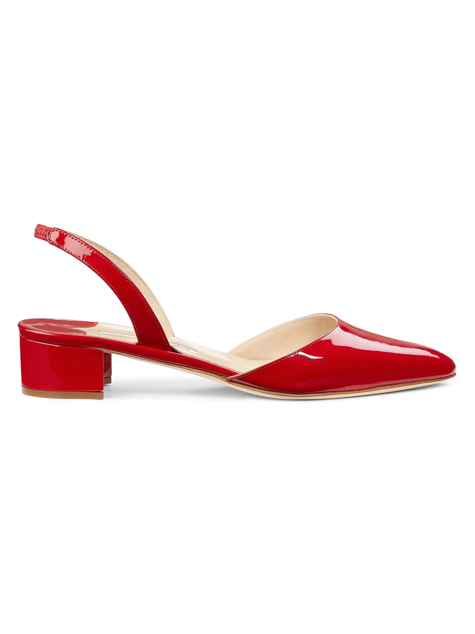 Women's Aspro Patent Leather Slingback Pumps - Red - 1