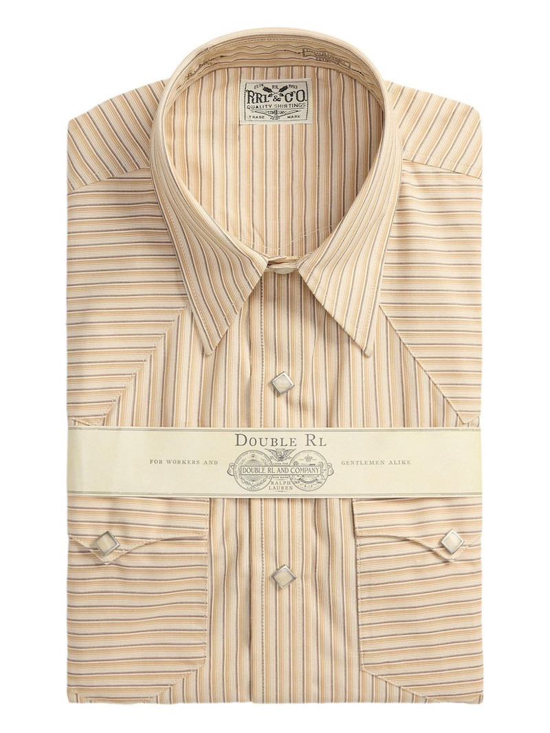 RRL by Ralph Lauren flap-pocket striped shirt outlook