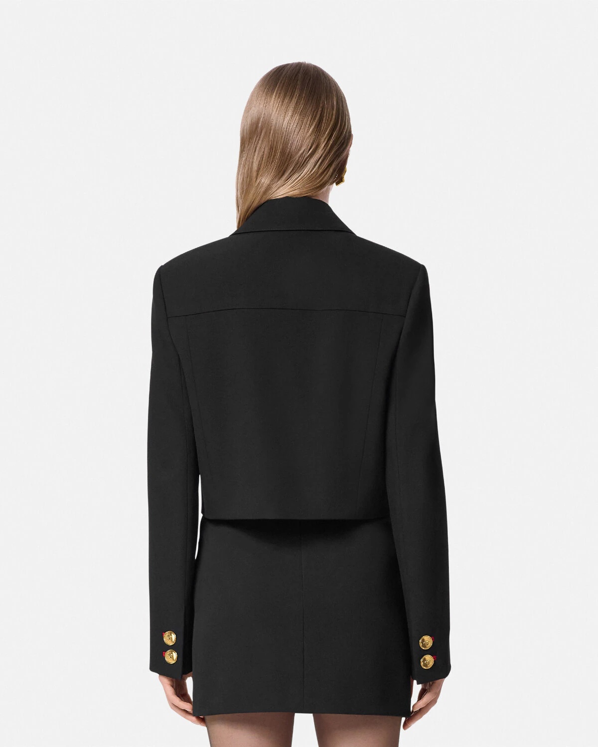 Wool Gabardine Uniform Crop Jacket - 5
