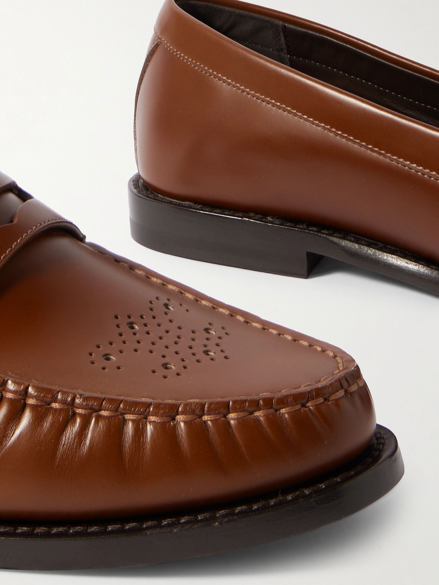 Polished-Leather Penny Loafers Tan - 5