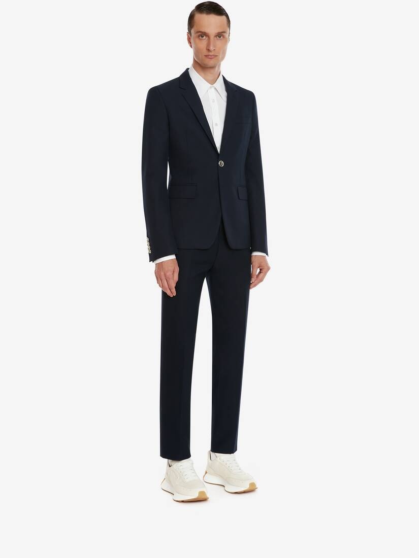 Men's Tailored Cigarette Trousers in Navy - 3