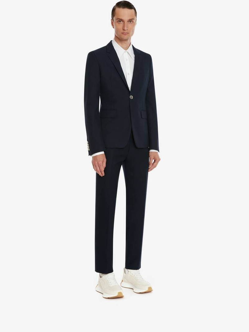 Men's Tailored Cigarette Trousers in Navy 3