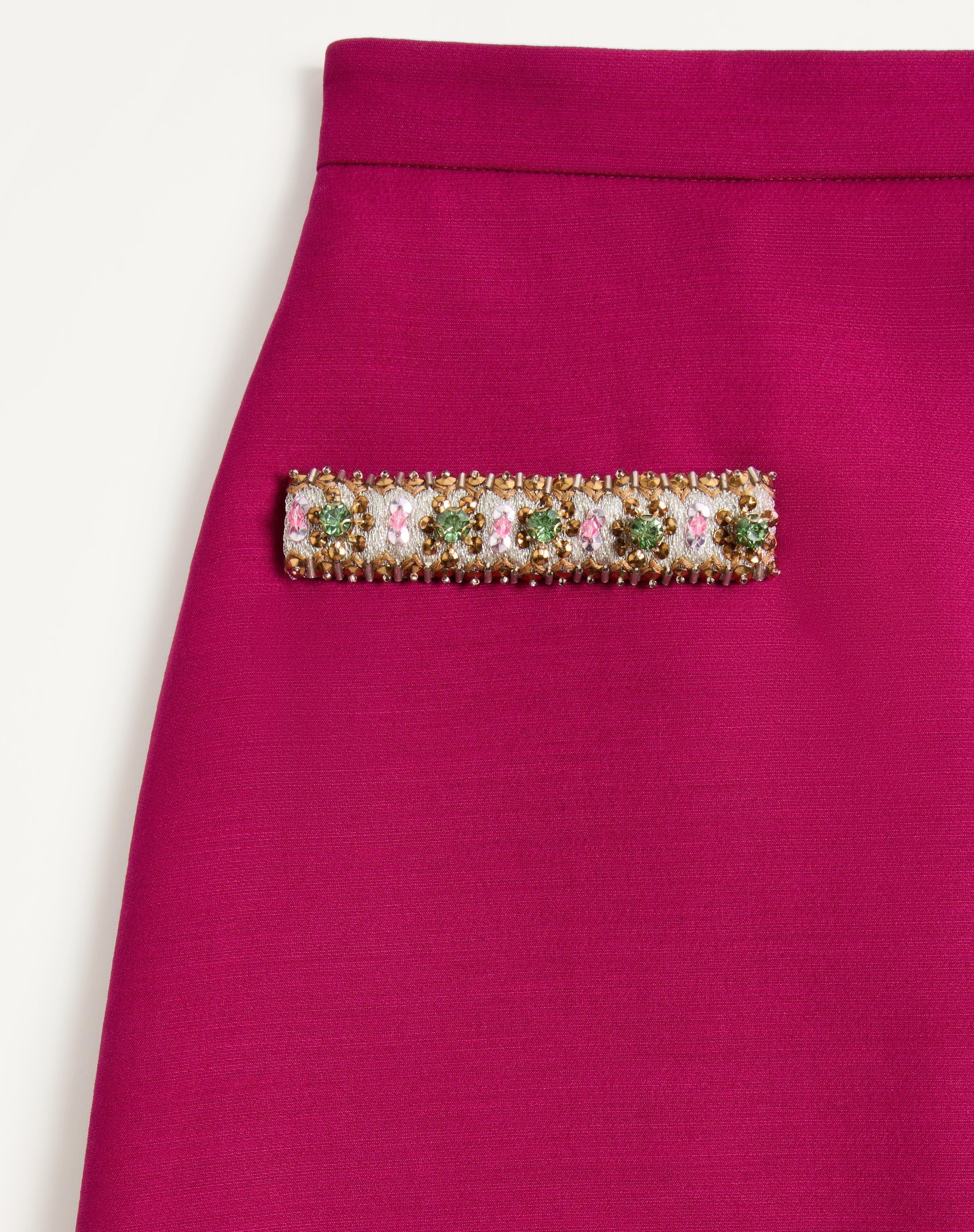 EMBROIDERED CREPE COUTURE SKIRT - 3
