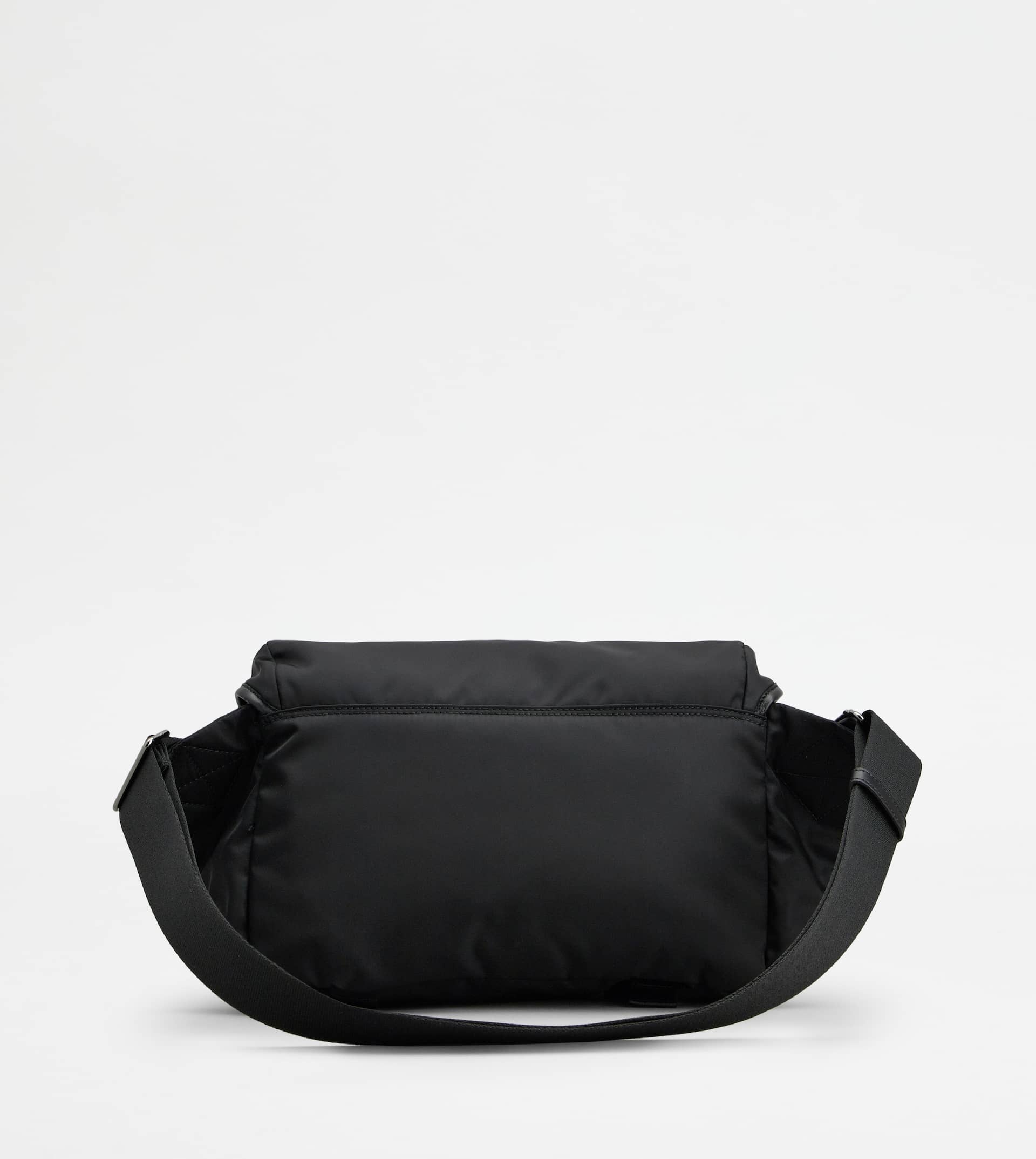 CROSSBODY BAG IN FABRIC AND LEATHER SMALL - BLACK - 5