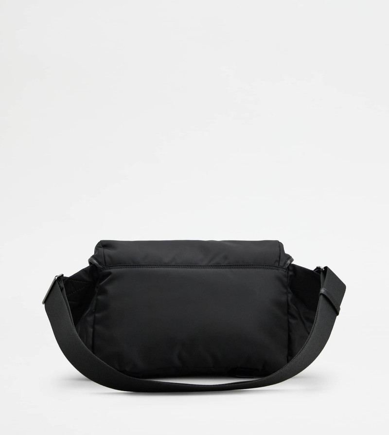 CROSSBODY BAG IN FABRIC AND LEATHER SMALL - BLACK 5