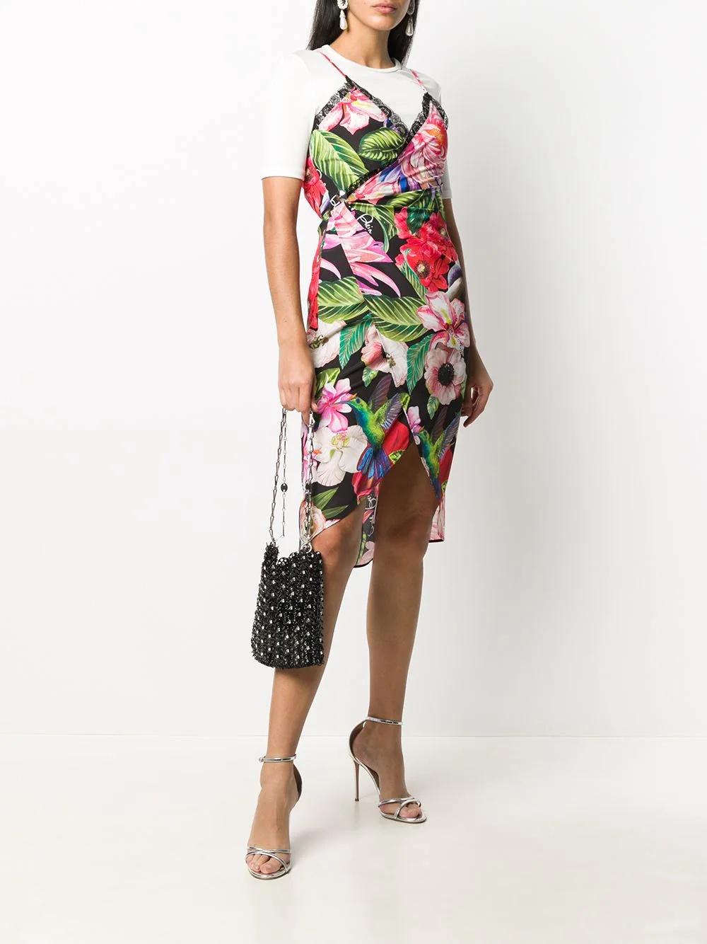 floral-print wrap dress - 2