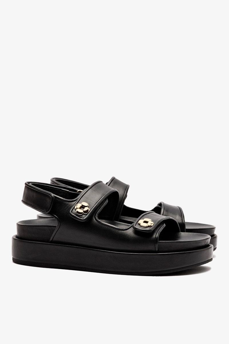 Jetty Sandal In Black Leather 3
