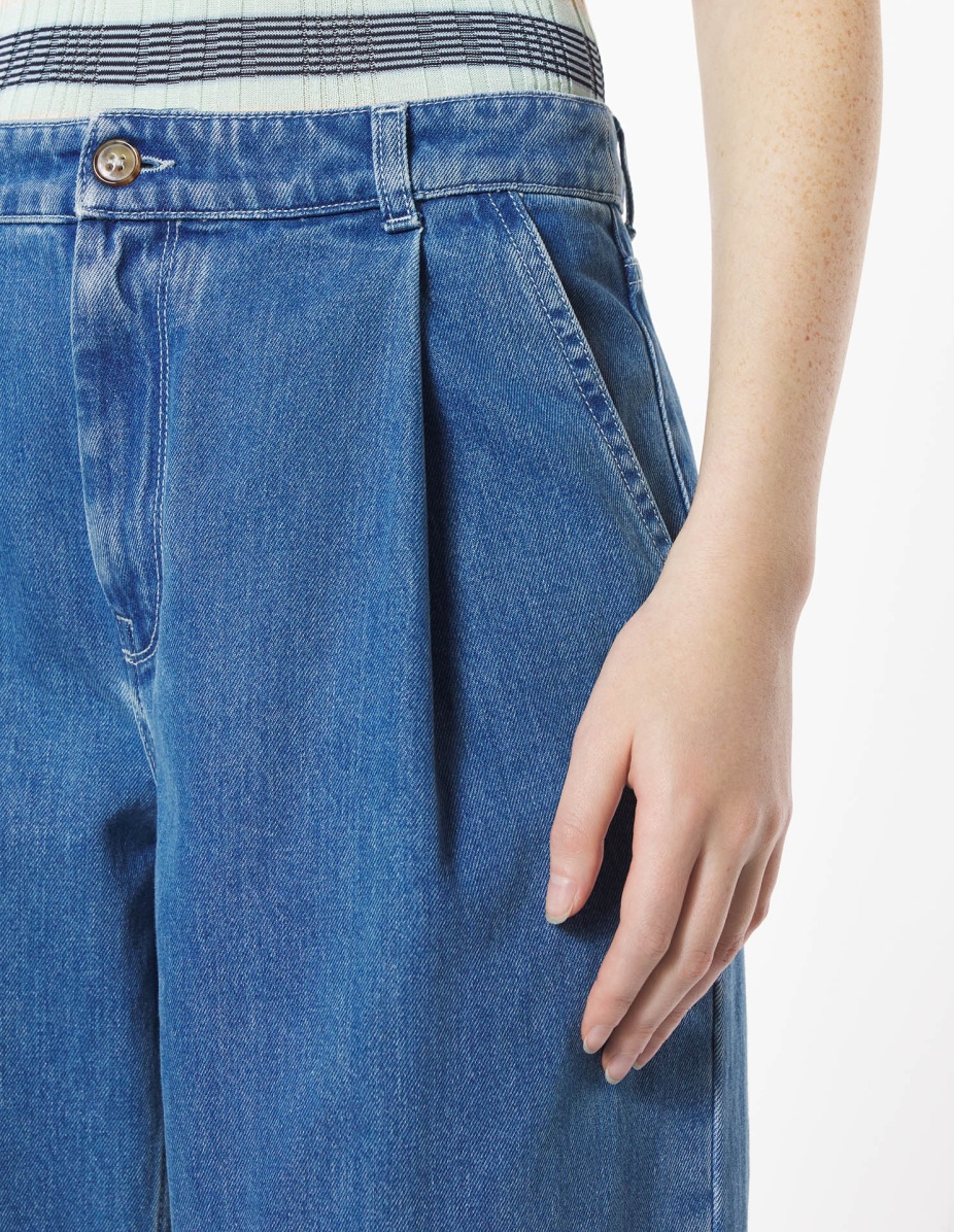 PLEATED DENIM PANTS - 4