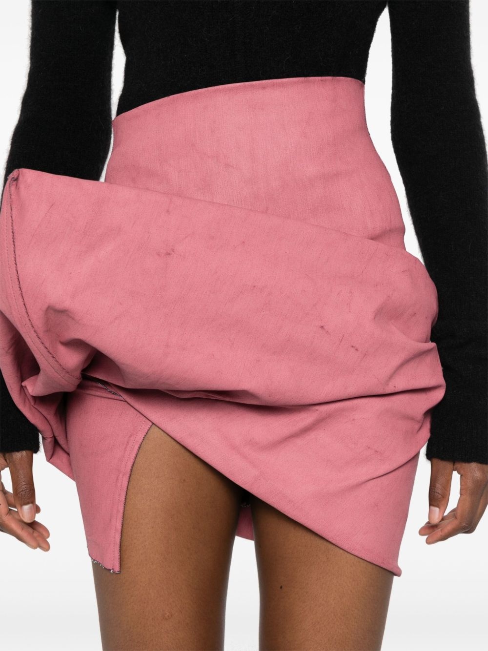 draped mini skirt - 5
