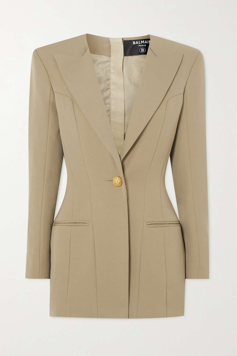 Button-embellished wool mini dress 1