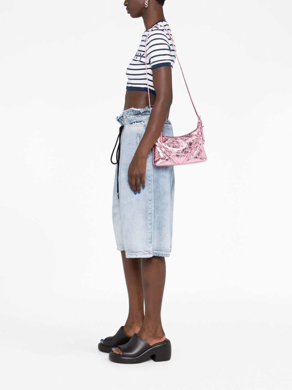 Voyou metallic-effect leather bag - 2