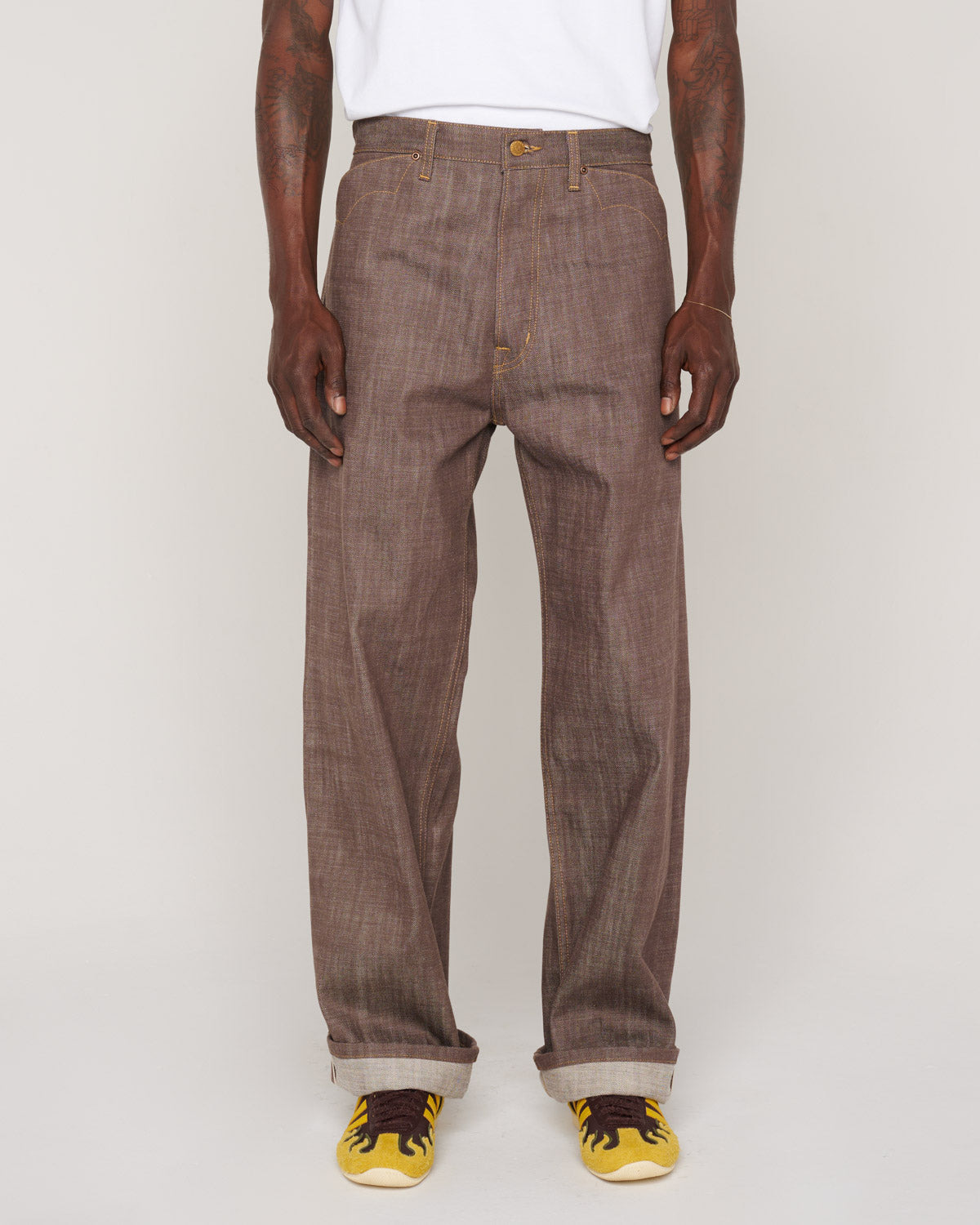 Type 00 14.5oz Selvedge Denim Pant - Brown - 2
