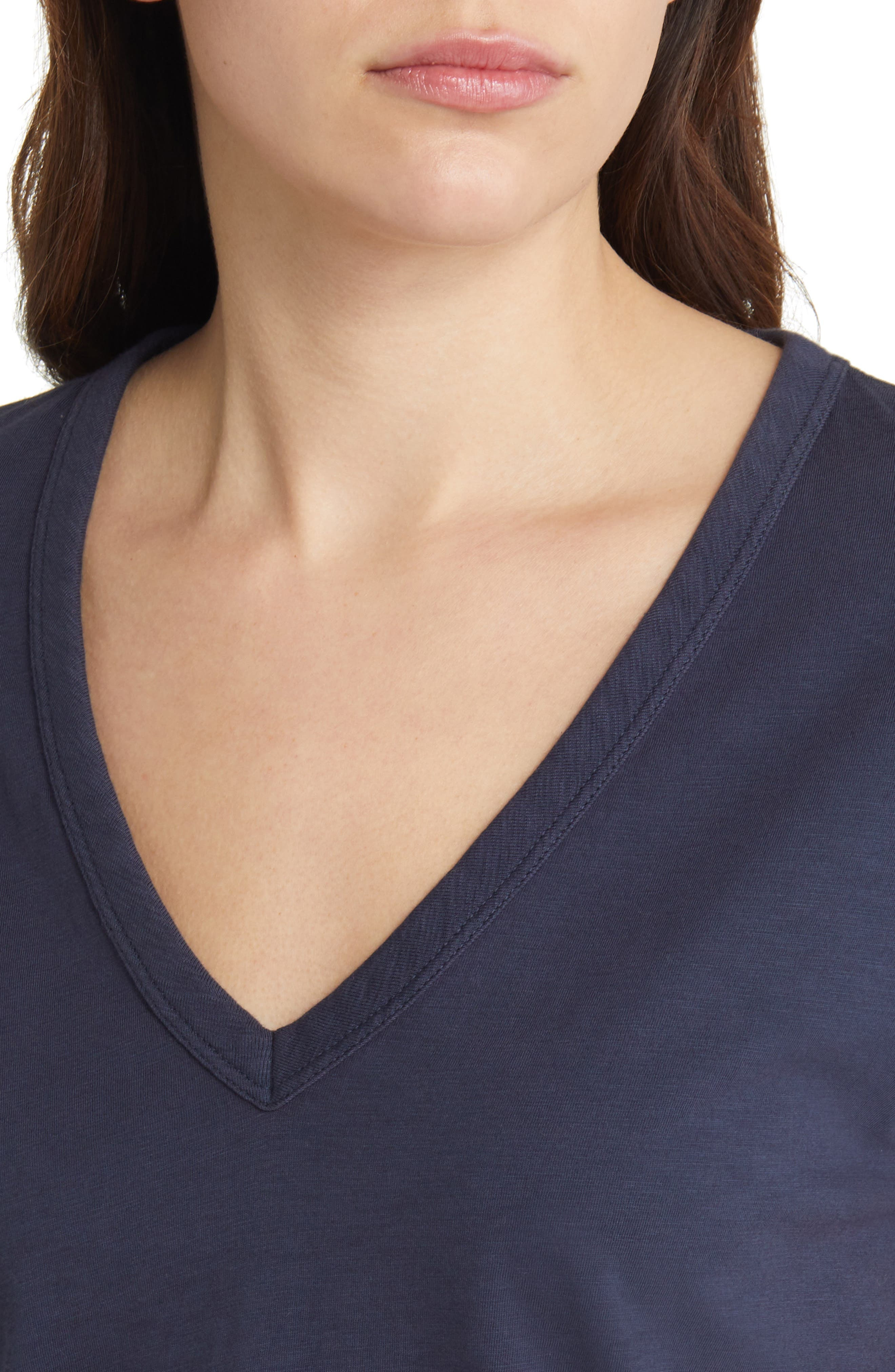 The Slub V-Neck Organic Pima Cotton T-Shirt - 4