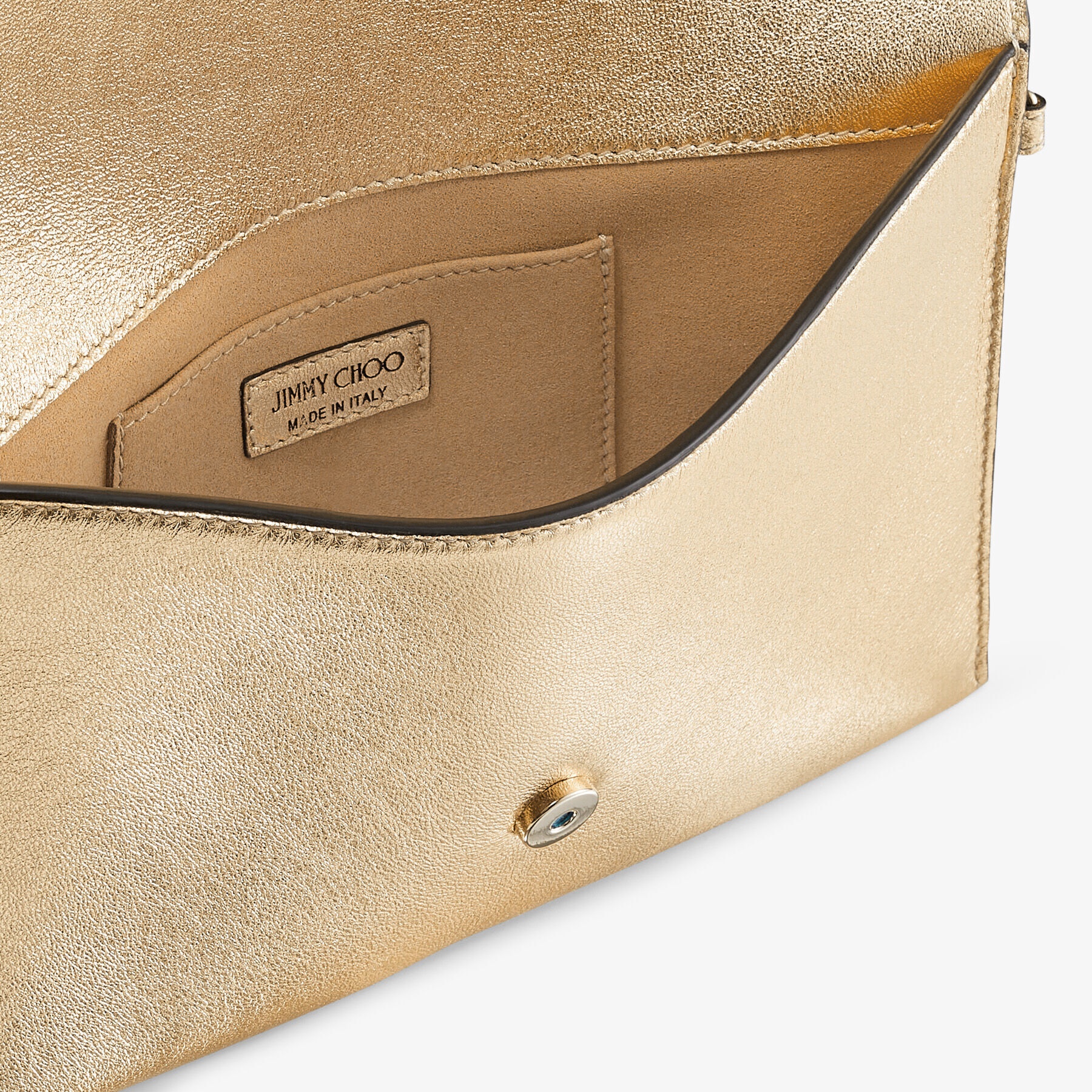 JC Envelope Pouch
Gold Metallic Nappa Pouch with JC Emblem - 5