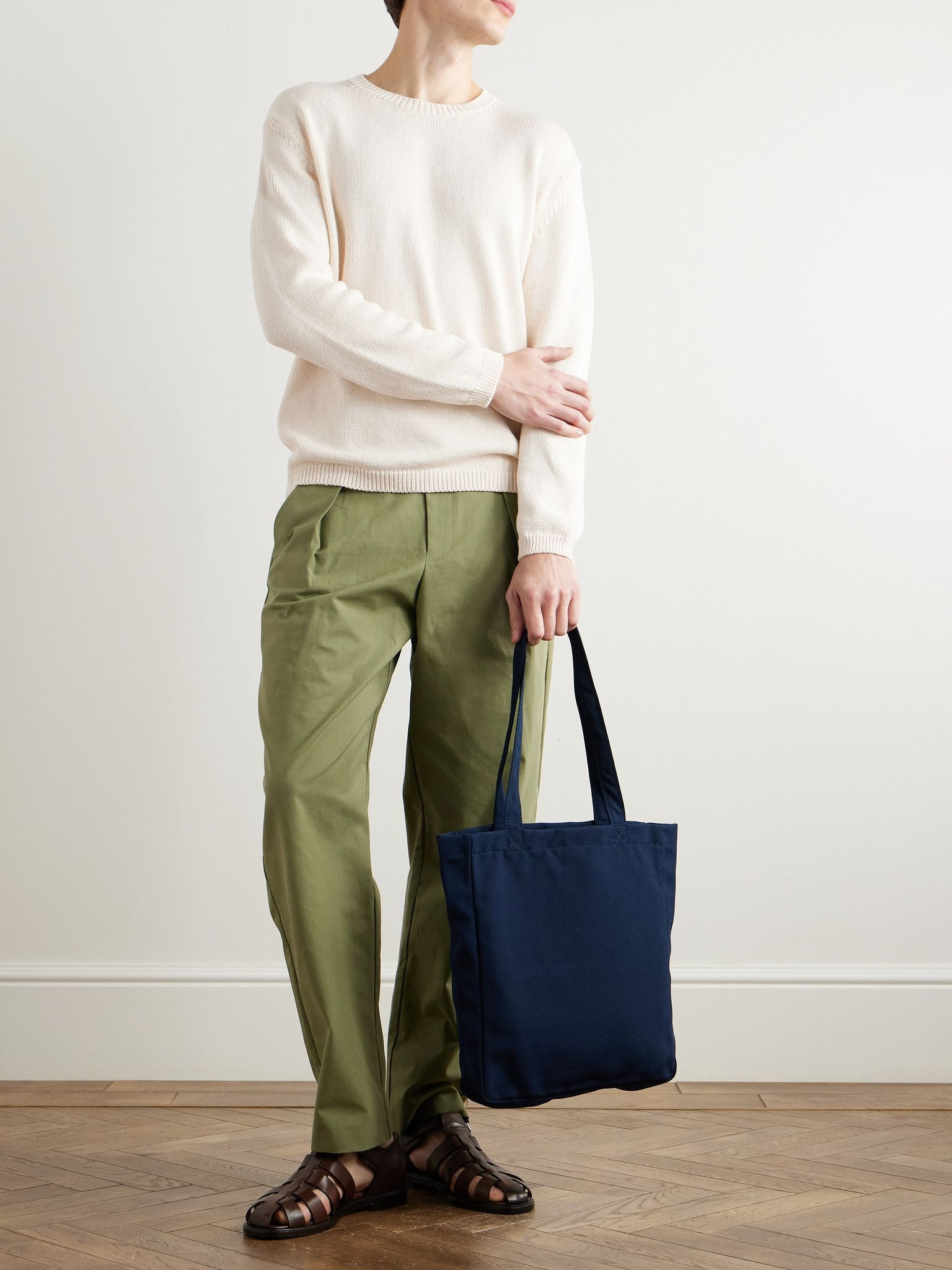 Leo Cotton and Silk-Blend Sweater Neutral - 2