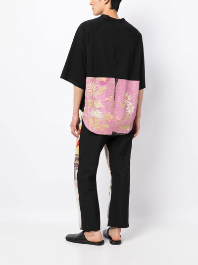 By Walid floral embroidery cotton T-shirt outlook