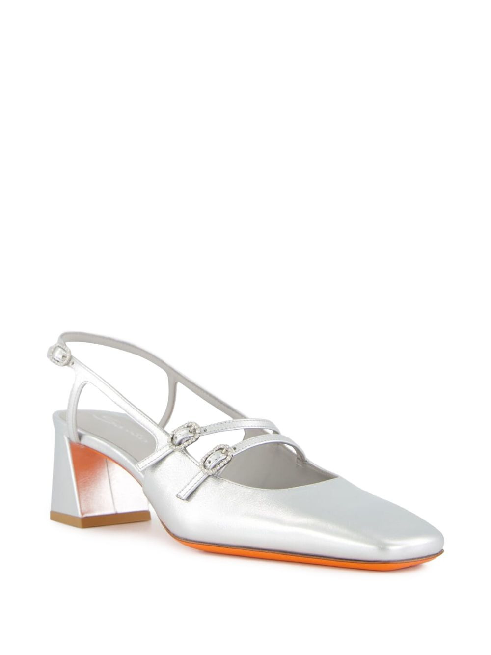 metallic slingback heels - 2